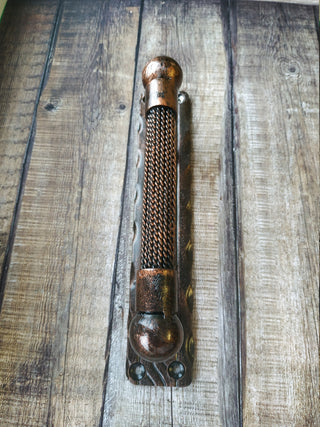 Hand Forged Iron Door Handle: Rustic Metal Barn Hardware