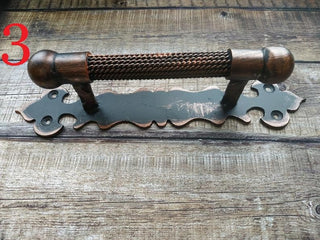 Forged iron door handles, Wrought iron handle, Hand forged handle, Door handle, Metal handle, Barn door handle, Door decor