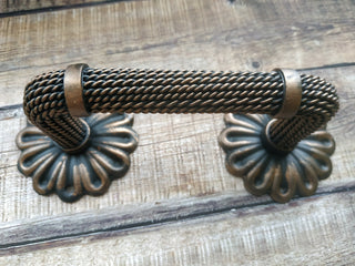 Hand Forged Wrought Iron Door Handle: Rustic Metal Decor