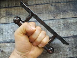 Hand Forged Iron Door Handle: Rustic Metal Barn Hardware