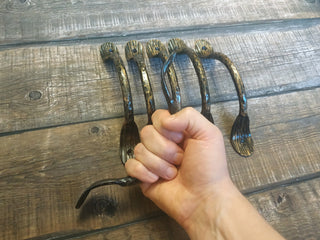 Hand Forged Iron Barn Door Handle: Rustic Wrought Hardware