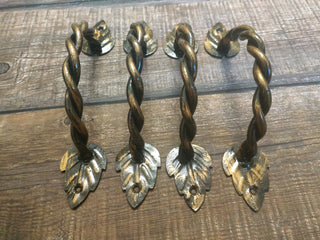 Hand Forged Iron Door Handle: Twisted Wrought Hardware