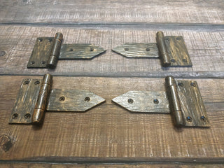 Hand Forged Door Hinges: Antique Style Steel Hardware (2pcs)