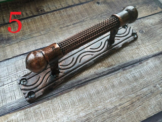 Forged iron door handles, Wrought iron handle, Hand forged handle, Door handle, Metal handle, Barn door handle, Door decor