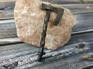 Handmade Forged Iron Viking Hammer Amulet Necklace