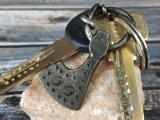 Forged Iron Viking Axe Amulet Necklace: Handmade Pendant