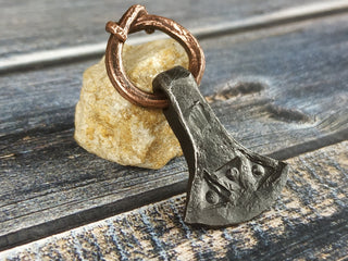 Handmade Forged Iron Viking Hammer Pendant Amulet
