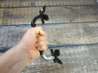 Hand Forged Metal Door Handle: Wrought Iron Barn Decor