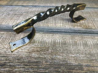 Hand Forged Steel Door Handle: Wrought Iron Barn Decor