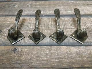 Iron hook, Set of 4 iron hangers, Handmade coat hanger, Forged coat hooks, Robe hook, Wall leaf hook, Bathroom hooks, Kitchen hook,