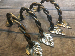 Hand Forged Iron Door Handle: Twisted Wrought Hardware