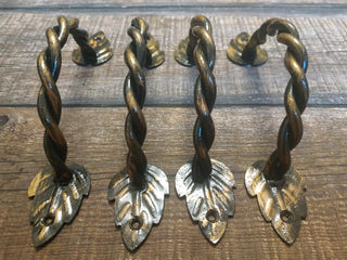 Hand Forged Iron Door Handle: Twisted Wrought Hardware