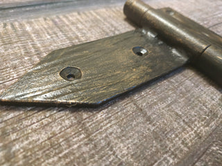 Hand Forged Door Hinges: Antique Style Steel Hardware (2pcs)