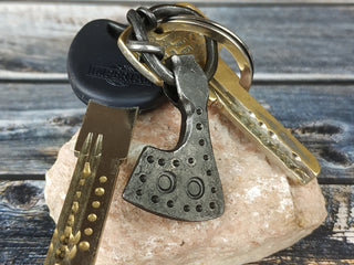Forged Iron Viking Axe Amulet Necklace: Handmade Pendant