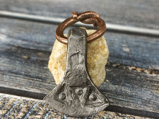 Handmade Forged Iron Viking Hammer Pendant Amulet