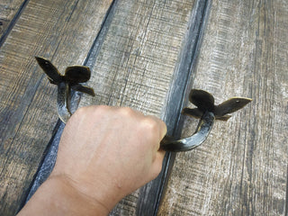 Hand Forged Metal Door Handle: Wrought Iron Barn Decor