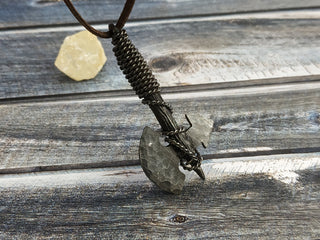 Forged Iron Viking Axe Amulet - Handmade Necklace Pendant