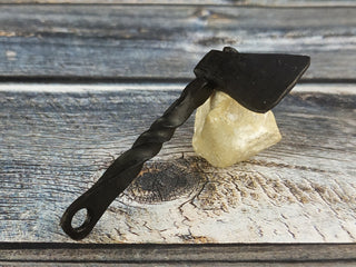 Handmade Forged Iron Viking Axe Amulet Necklace