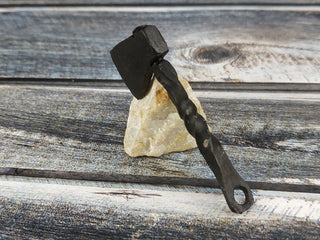 Handmade Forged Iron Viking Axe Amulet Necklace