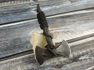 Forged Iron Viking Axe Amulet - Handmade Necklace Pendant