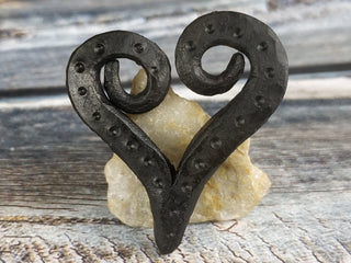 Handmade Forged Iron Heart Pendant: Viking Amulet Necklace