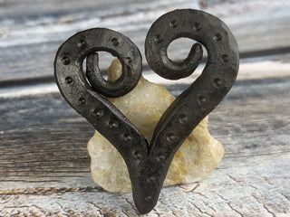 Handmade Forged Iron Heart Pendant: Viking Amulet Necklace