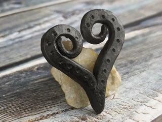 Handmade Forged Iron Heart Pendant: Viking Amulet Necklace