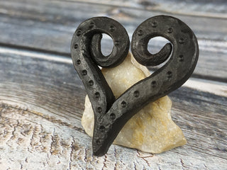 Handmade Forged Iron Heart Pendant: Viking Amulet Necklace