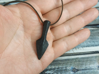 Forged Iron Arrowhead Necklace: Handmade Viking Amulet