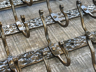 Handmade Forged Iron Coat Rack: Hallway Robe Hooks