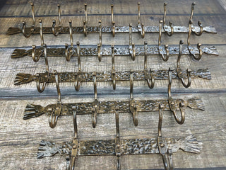 Handmade Forged Iron Coat Rack: Hallway Robe Hooks