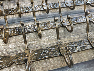 Handmade Forged Iron Coat Rack: Hallway Robe Hooks