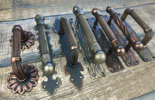 Forged iron door handles, Wrought iron handle, Hand forged handle, Door handle, Metal handle, Barn door handle, Door decor