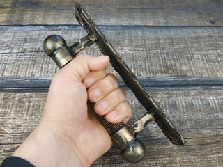 Hand Forged Iron Door Handle: Rustic Metal Hardware