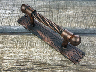 Hand forged handle, Door handle, Metal handle, Barn door handle, Door decor, Wrought hardware, Door furniture, Metal forged handle,