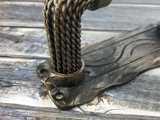 Metal forged handle, Metal handle, Wrought hardware, Drawer pull.