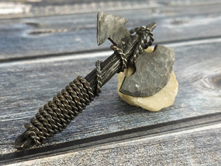 Forged Iron Viking Axe Amulet - Handmade Necklace Pendant