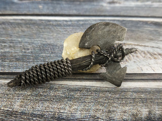 Forged Iron Viking Axe Amulet - Handmade Necklace Pendant
