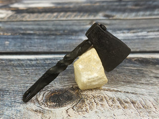 Handmade Forged Iron Viking Axe Amulet Necklace
