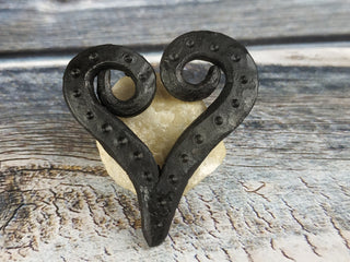 Handmade Forged Iron Heart Pendant: Viking Amulet Necklace