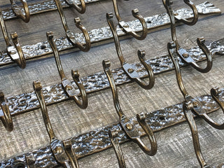 Handmade Forged Iron Coat Rack: Hallway Robe Hooks