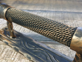 Hand Forged Iron Door Handle: Rustic Metal Hardware