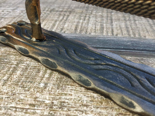 Hand Forged Iron Door Handle: Rustic Metal Hardware