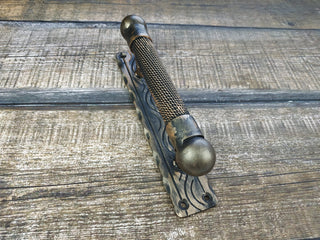 Hand Forged Iron Door Handle: Rustic Metal Hardware