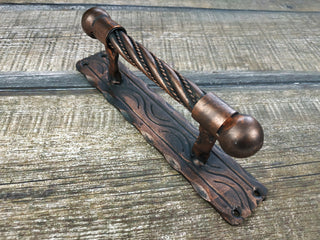 Hand forged handle, Door handle, Metal handle, Barn door handle, Door decor, Wrought hardware, Door furniture, Metal forged handle,