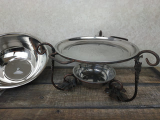 GRILL PLATE / Meat dish / keep grilling warm / Steel gift /Metal dishes / Cookware for camping / Picnic BBQ /Tableware as a gift