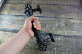 Hand Forged Wrought Iron Door Handle: Barn Door Decor