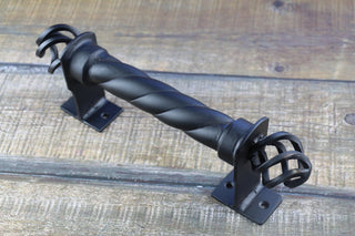 Hand Forged Wrought Iron Door Handle: Barn Door Decor