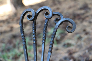 Hand Forged Steel Barbecue Set: Camping Cookware