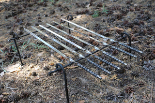 Hand Forged Steel Barbecue Set: Camping Cookware